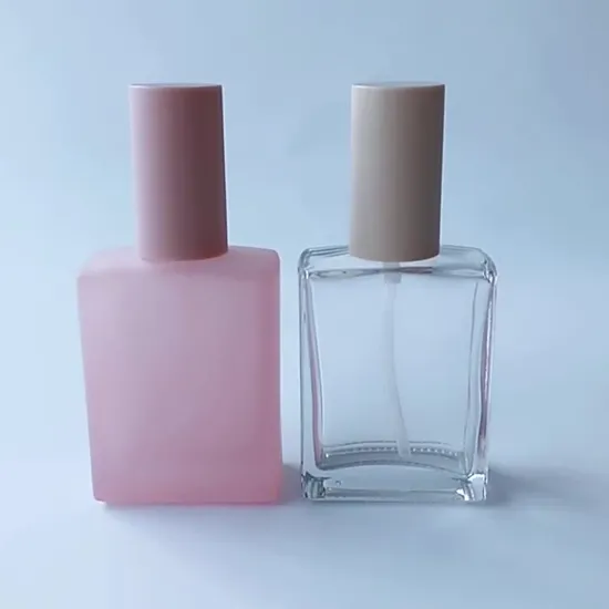 50ml Spray Perfume Bottle Square Glass Lotion Bottle Skincare Cosmetic Packaging with Pump Cap