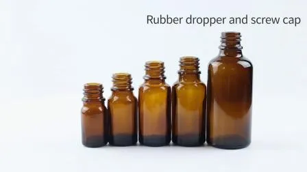 Bottiglia di olio essenziale contagocce per imballaggio cosmetico in vetro Boston da 5 ml 10 ml 15 ml 20 ml 30 ml 50 ml 100 ml